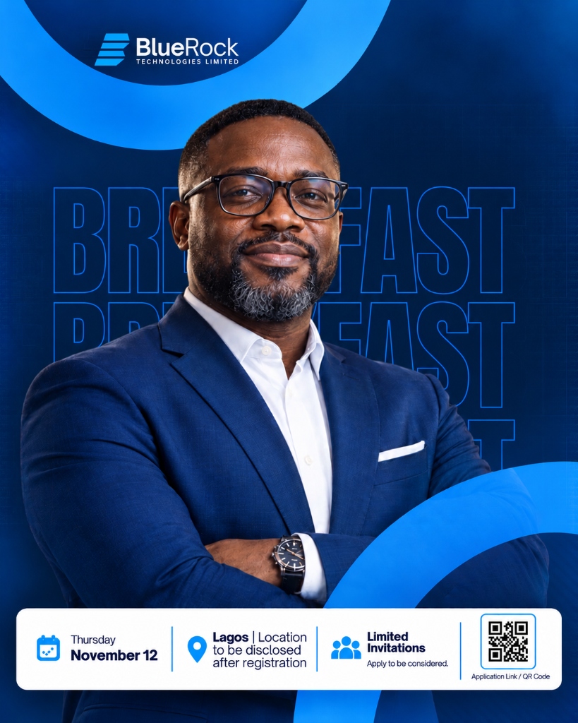 The Lagos Business Breakfast Dialogue Flyer - Hosted by BlueRock Technologies